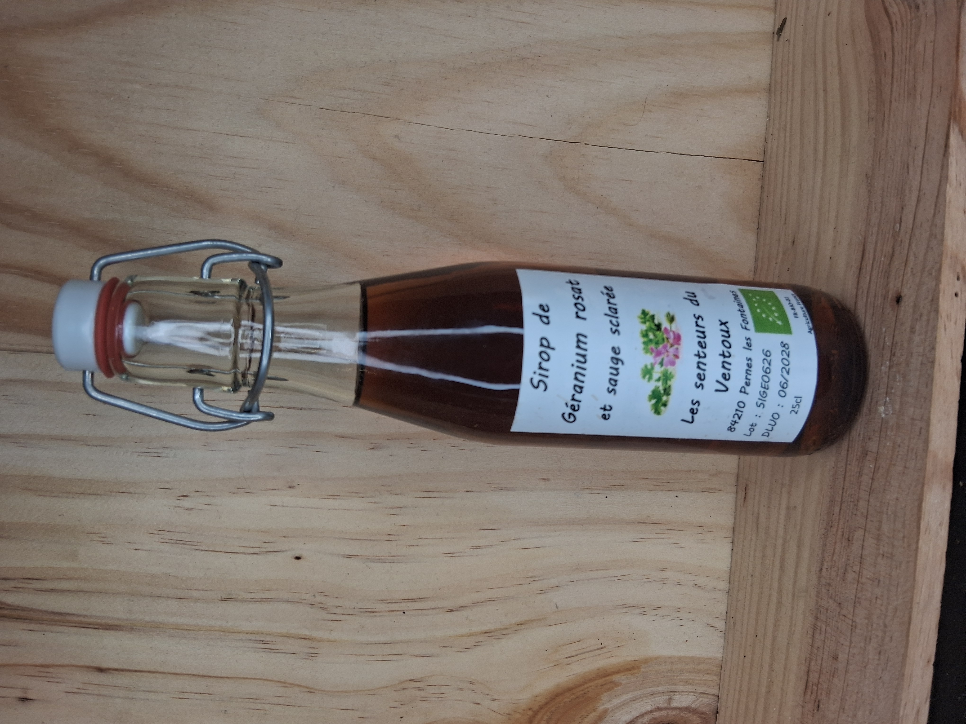Sirop de Géranium Rosat Sauge Sclarée - Senteurs du Ventoux